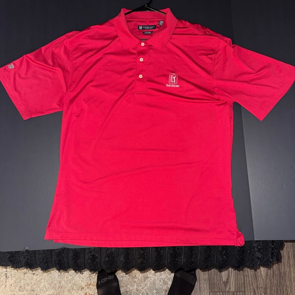 Men's XL Oxford Golf Super Dry Performance Polo PGA TOUR TPC‎ River Highlands